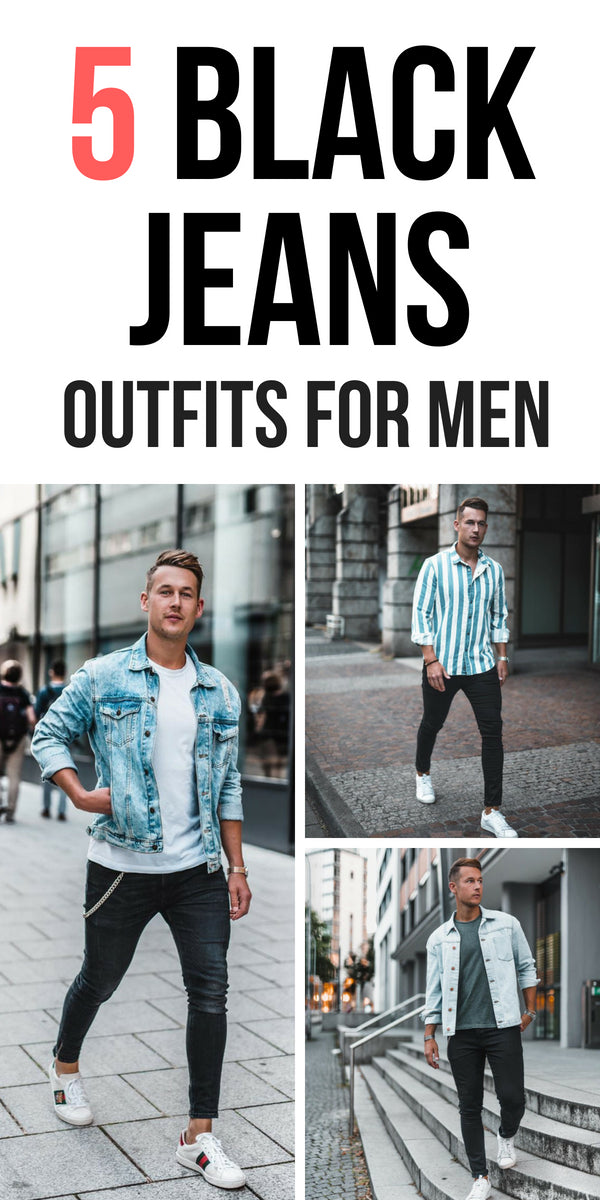 Love black jeans? Then you are going to love these 5 amazing black jeans outfits for men. #black #jeans #denim #outfit #ideas #mens #fashion #street #style