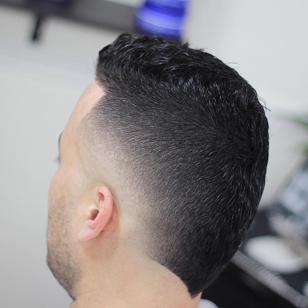 Burst Fade + V-Shaped Neckline
