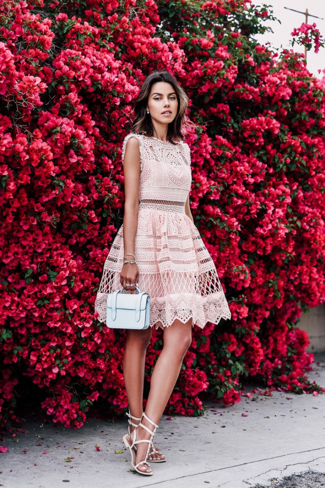 blush pink outfit for women