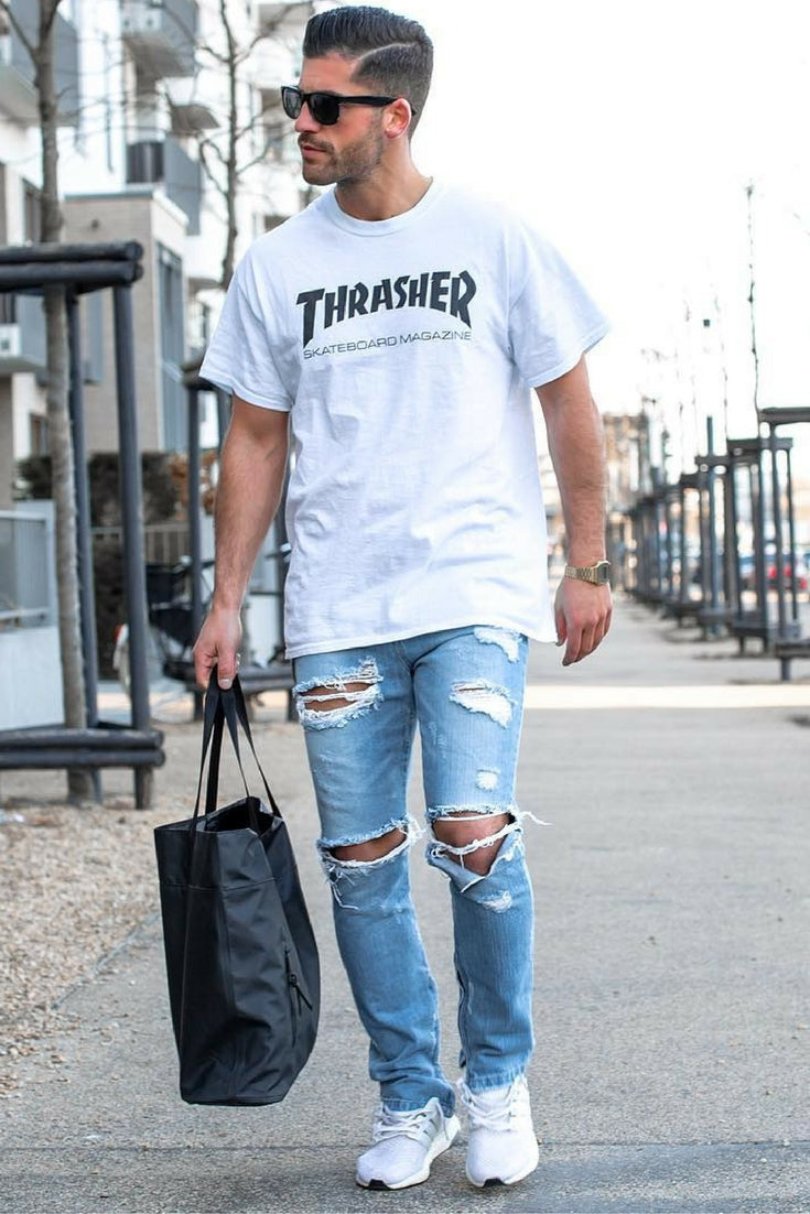 Ripped jeans looks for men