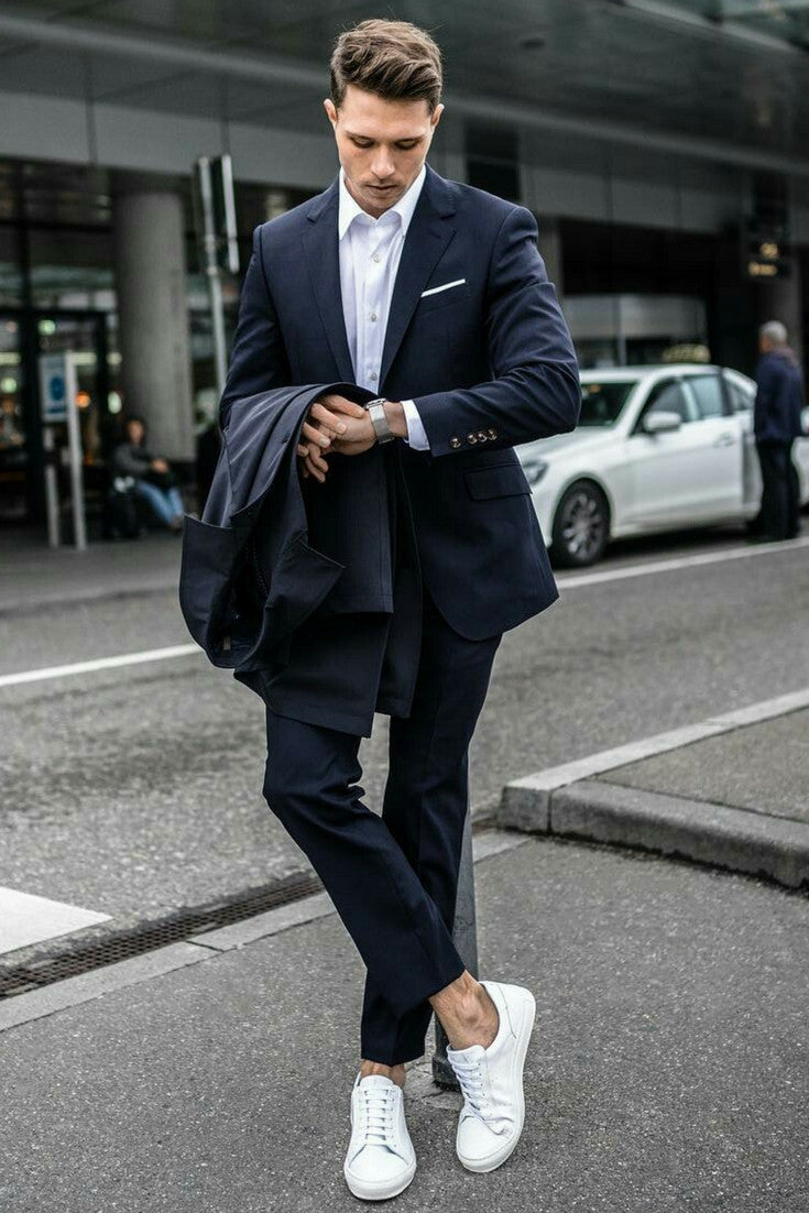 navy chinos outfit ideas for men