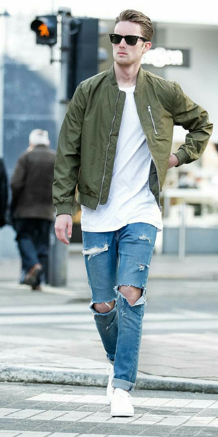 white t-shirt & jeans outfits for men