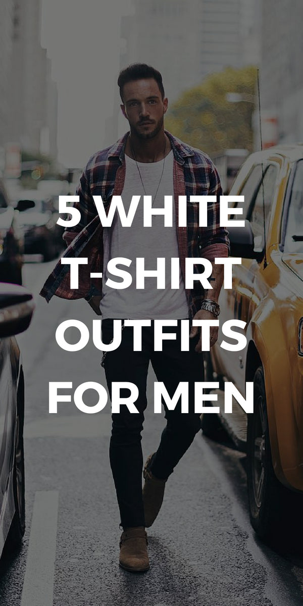 5 Amazing White T-shirt Outfits For Men. #white #t-shirt #outfits #mens #fashion #street #style