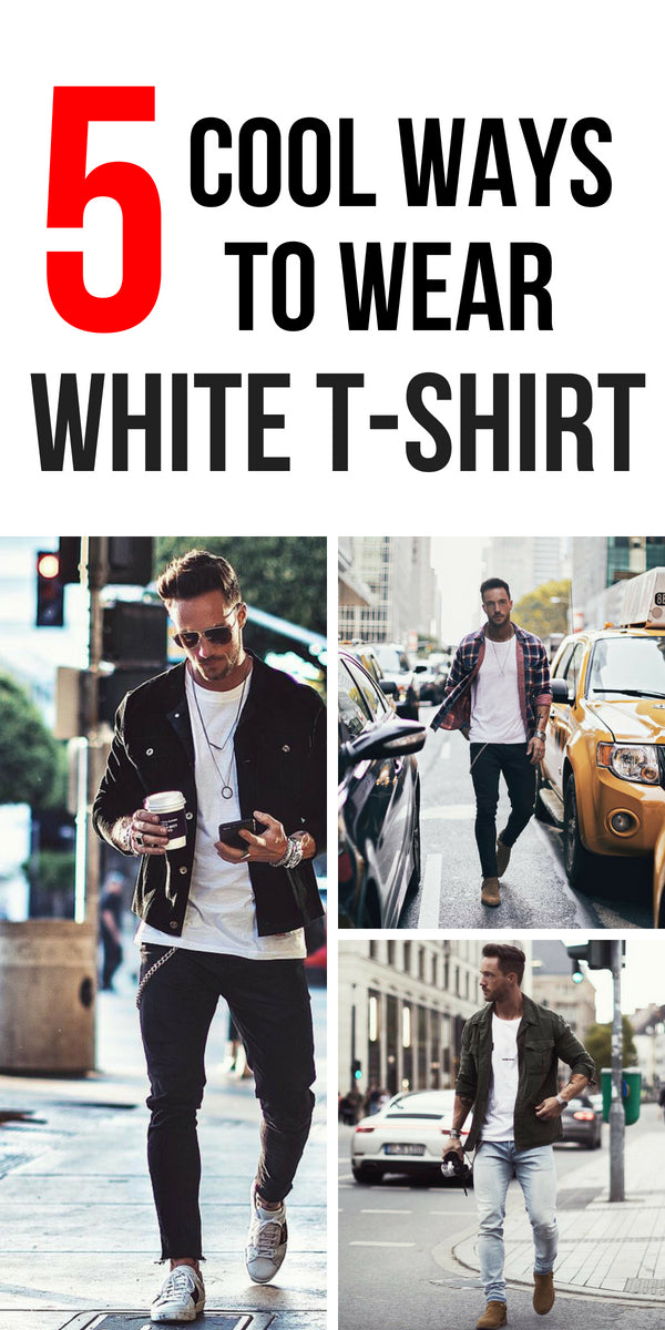 5 Amazing White T-shirt Outfits For Men. #white #t-shirt #outfits #mens #fashion #street #style